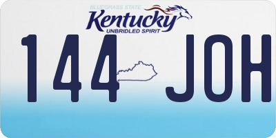 KY license plate 144JOH