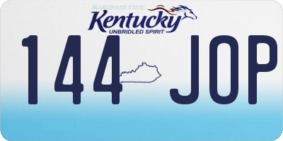 KY license plate 144JOP