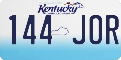 KY license plate 144JOR