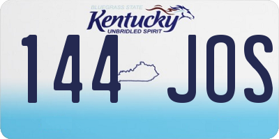 KY license plate 144JOS
