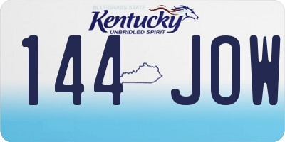KY license plate 144JOW