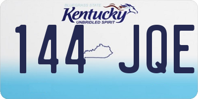 KY license plate 144JQE