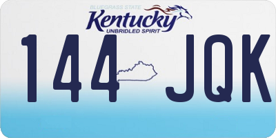 KY license plate 144JQK