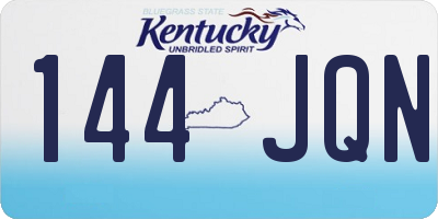 KY license plate 144JQN