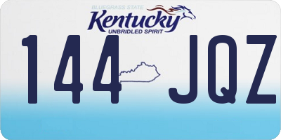 KY license plate 144JQZ