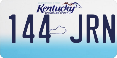 KY license plate 144JRN