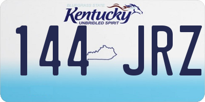 KY license plate 144JRZ