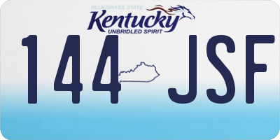 KY license plate 144JSF