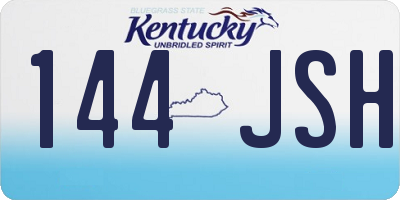 KY license plate 144JSH