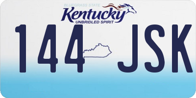 KY license plate 144JSK