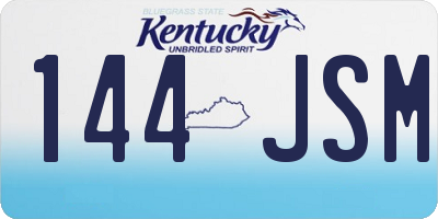 KY license plate 144JSM