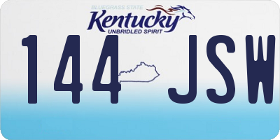 KY license plate 144JSW