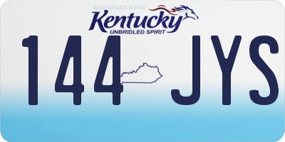 KY license plate 144JYS