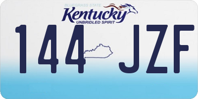 KY license plate 144JZF