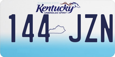 KY license plate 144JZN