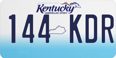 KY license plate 144KDR