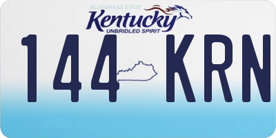 KY license plate 144KRN