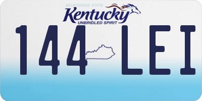 KY license plate 144LEI