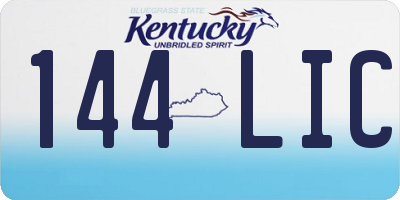 KY license plate 144LIC