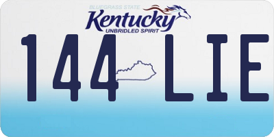 KY license plate 144LIE
