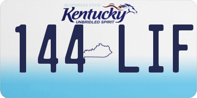 KY license plate 144LIF