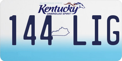 KY license plate 144LIG