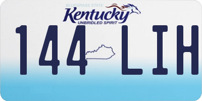 KY license plate 144LIH