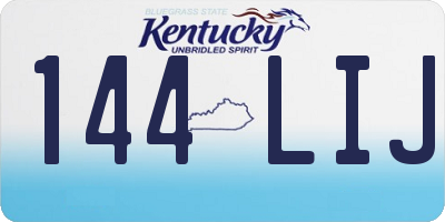 KY license plate 144LIJ