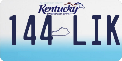 KY license plate 144LIK
