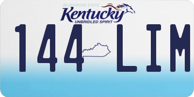 KY license plate 144LIM