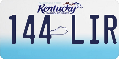 KY license plate 144LIR