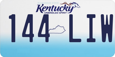 KY license plate 144LIW