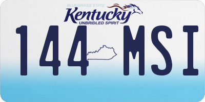 KY license plate 144MSI