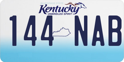 KY license plate 144NAB