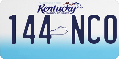 KY license plate 144NCO