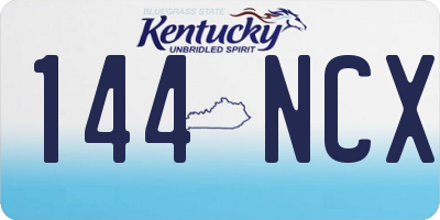 KY license plate 144NCX