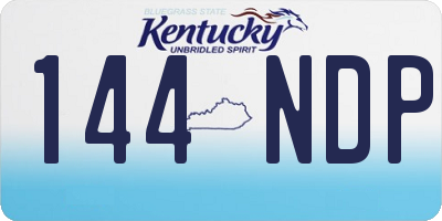 KY license plate 144NDP