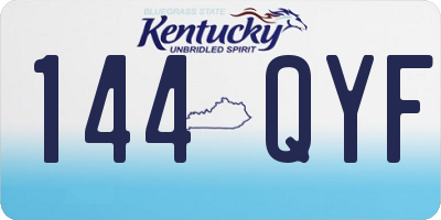 KY license plate 144QYF
