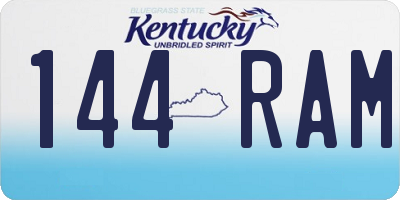 KY license plate 144RAM