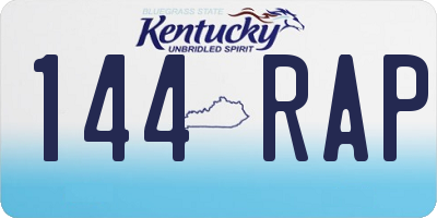 KY license plate 144RAP