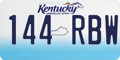 KY license plate 144RBW