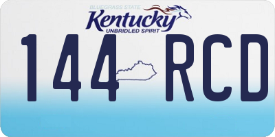KY license plate 144RCD