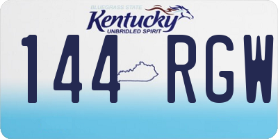KY license plate 144RGW
