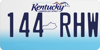 KY license plate 144RHW