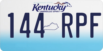 KY license plate 144RPF