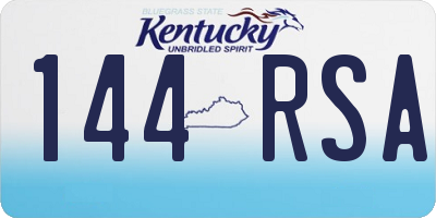 KY license plate 144RSA