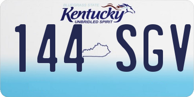 KY license plate 144SGV