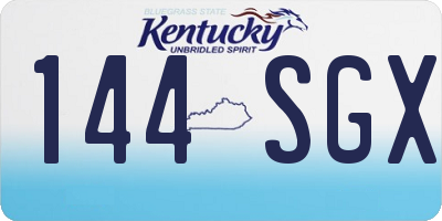 KY license plate 144SGX