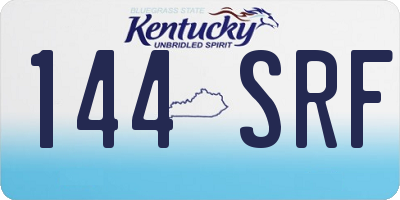 KY license plate 144SRF