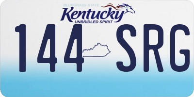 KY license plate 144SRG